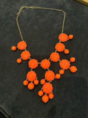 Statement Orange Bubble Necklace – Bold Bib Style
